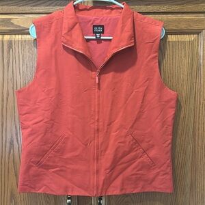 Eileen Fisher Zip-Up Vest Rust Red/Orange